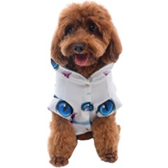 Cute White Cat Blue Eyes Face Dog Coat by Ket1n9