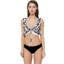 Ying Yang Tattoo Low Cut Ruffle Edge Bikini Top View1