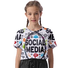 Social Media Computer Internet Typography Text Poster Kids  Basic T-shirt by Ket1n9