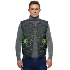 Green Android Honeycomb Gree Men s Button Up Puffer Vest	 by Ket1n9