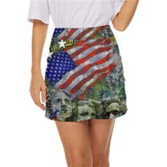 Usa United States Of America Images Independence Day Mini Front Wrap Skirt by Ket1n9