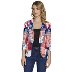 United States Of America Images Independence Day Women s One-button 3/4 Sleeve Short Jacket by Ket1n9