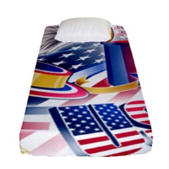 Independence Day United States Of America Fitted Sheet (single Size) by Ket1n9