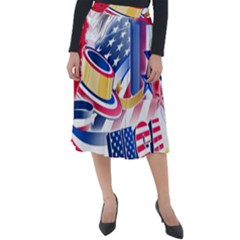 Independence Day United States Of America Classic Velour Midi Skirt  by Ket1n9