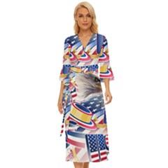 Independence Day United States Of America Midsummer Wrap Dress by Ket1n9