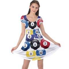 Racked Billiard Pool Balls Cap Sleeve Dress by Ket1n9