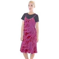 Pink Circuit Pattern Camis Fishtail Dress by Ket1n9