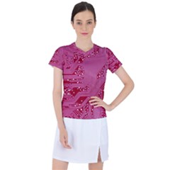 Pink Circuit Pattern Women s Sports Top by Ket1n9