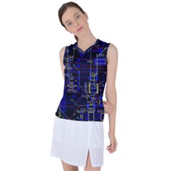 Technology Circuit Board Layout Women s Sleeveless Sports Top by Ket1n9