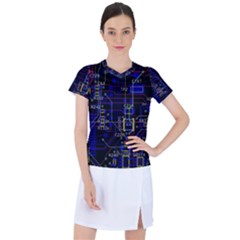 Technology Circuit Board Layout Women s Sports Top by Ket1n9