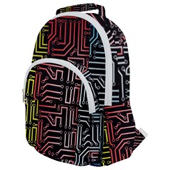 Circuit Board Seamless Patterns Set Rounded Multi Pocket Backpack by Ket1n9