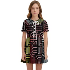 Circuit Board Seamless Patterns Set Kids  Sweet Collar Dress by Ket1n9