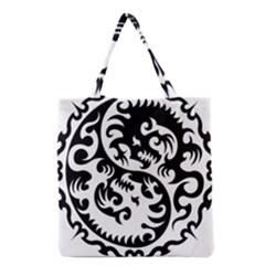 Ying Yang Tattoo Grocery Tote Bag by Ket1n9