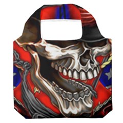 Confederate Flag Usa America United States Csa Civil War Rebel Dixie Military Poster Skull Premium Foldable Grocery Recycle Bag by Ket1n9