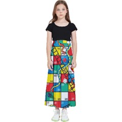 Snakes And Ladders Kids  Flared Maxi Skirt by Ket1n9