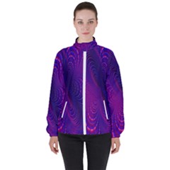 Abstract-fantastic-fractal-gradient Women s High Neck Windbreaker by Ket1n9