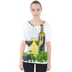 White-wine-red-wine-the-bottle V-neck Dolman Drape Top by Ket1n9