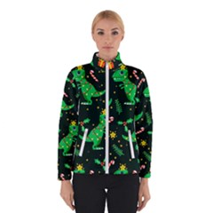 Christmas Funny Pattern Dinosaurs Women s Bomber Jacket by Ket1n9