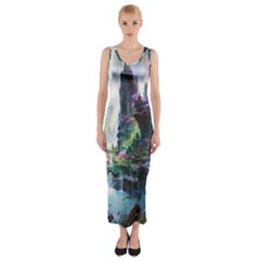 Fantastic World Fantasy Painting Fitted Maxi Dress by Ket1n9