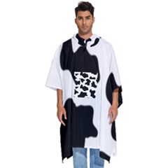 Animal-print-black-and-white-black Men s Hooded Rain Ponchos by Ket1n9