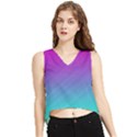 Background-pink-blue-gradient V-Neck Cropped Tank Top View1