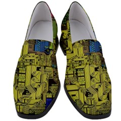 Technology Circuit Board Women s Chunky Heel Loafers by Ket1n9