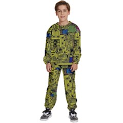 Technology Circuit Board Kids  Sweatshirt Set by Ket1n9