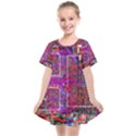 Technology Circuit Board Layout Pattern Kids  Smock Dress View1