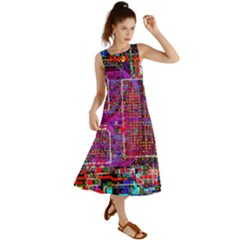 Technology Circuit Board Layout Pattern Summer Maxi Dress by Ket1n9