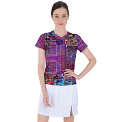 Technology Circuit Board Layout Pattern Women s Sports Top by Ket1n9