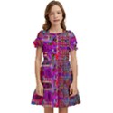 Technology Circuit Board Layout Pattern Kids  Puff Sleeved Dress View1