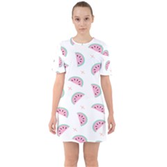 Watermelon Wallpapers  Creative Illustration And Patterns Sixties Short Sleeve Mini Dress by Ket1n9