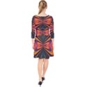 Casanova Abstract Art-colors Cool Druffix Flower Freaky Trippy Quarter Sleeve Front Wrap Dress View2