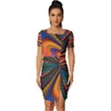 Casanova Abstract Art-colors Cool Druffix Flower Freaky Trippy Fitted Knot Split End Bodycon Dress View1