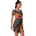 Casanova Abstract Art-colors Cool Druffix Flower Freaky Trippy Fitted Knot Split End Bodycon Dress View3