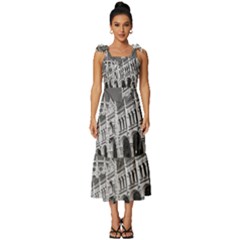 Architecture-parliament-landmark Tie-strap Tiered Midi Chiffon Dress by Ket1n9