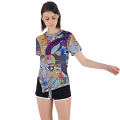 Graffiti-mural-street-art-painting Asymmetrical Short Sleeve Sports T-shirt by Ket1n9