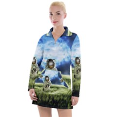 Astronaut Women s Long Sleeve Casual Dress by Ket1n9