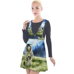 Astronaut Plunge Pinafore Velour Dress by Ket1n9