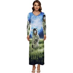 Astronaut Long Sleeve Longline Maxi Dress by Ket1n9