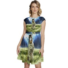 Astronaut Cap Sleeve High Waist Dress by Ket1n9