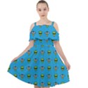 Alien Pattern Cut Out Shoulders Chiffon Dress View1