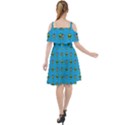 Alien Pattern Cut Out Shoulders Chiffon Dress View2