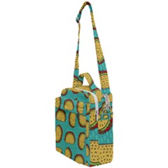 Taco-drawing-background-mexican-fast-food-pattern Crossbody Day Bag by Ket1n9