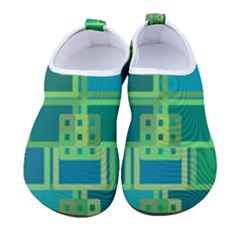 Green-abstract-geometric Women s Sock-style Water Shoes by Ket1n9