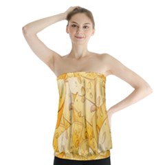 Cheese-slices-seamless-pattern-cartoon-style Strapless Top by Ket1n9