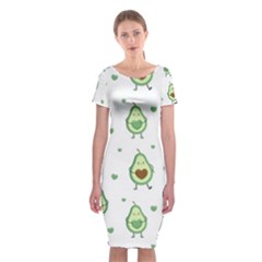 Cute-seamless-pattern-with-avocado-lovers Classic Short Sleeve Midi Dress by Ket1n9