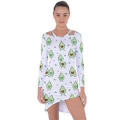 Cute-seamless-pattern-with-avocado-lovers Asymmetric Cut-out Shift Dress by Ket1n9