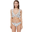 Insect Animal Pattern Low Cut Ruffle Edge Bikini Set View1