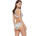 Insect Animal Pattern Low Cut Ruffle Edge Bikini Set View3